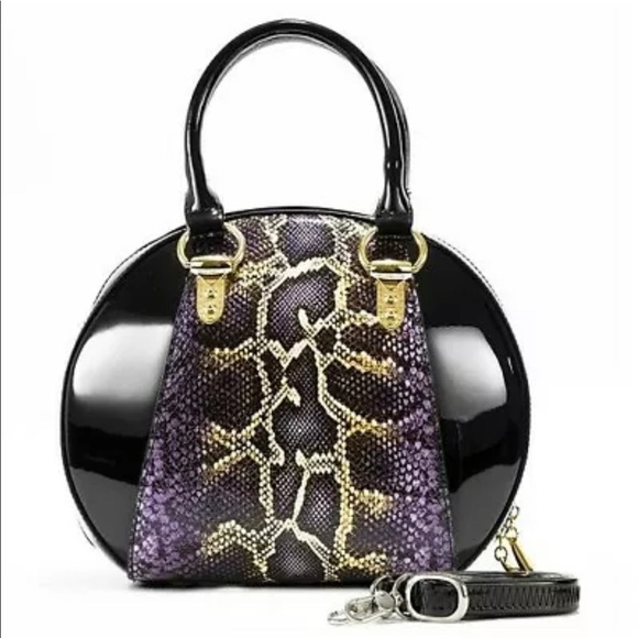 SVETLANA VERSION 2 PYTHON PRINT (BLACK)LEATHER HANDBAGNEW WITH TAGS & DUST BAG